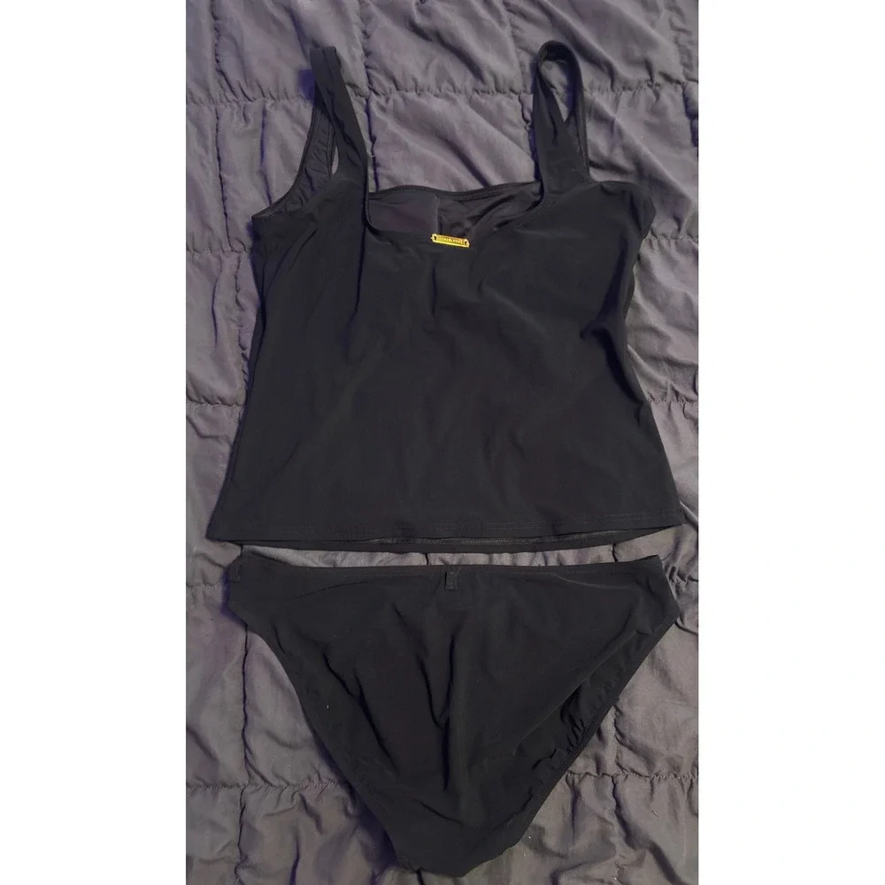 NEW Michael Kors Women's Black Tankini Swimsuit 2 Piece Size 12